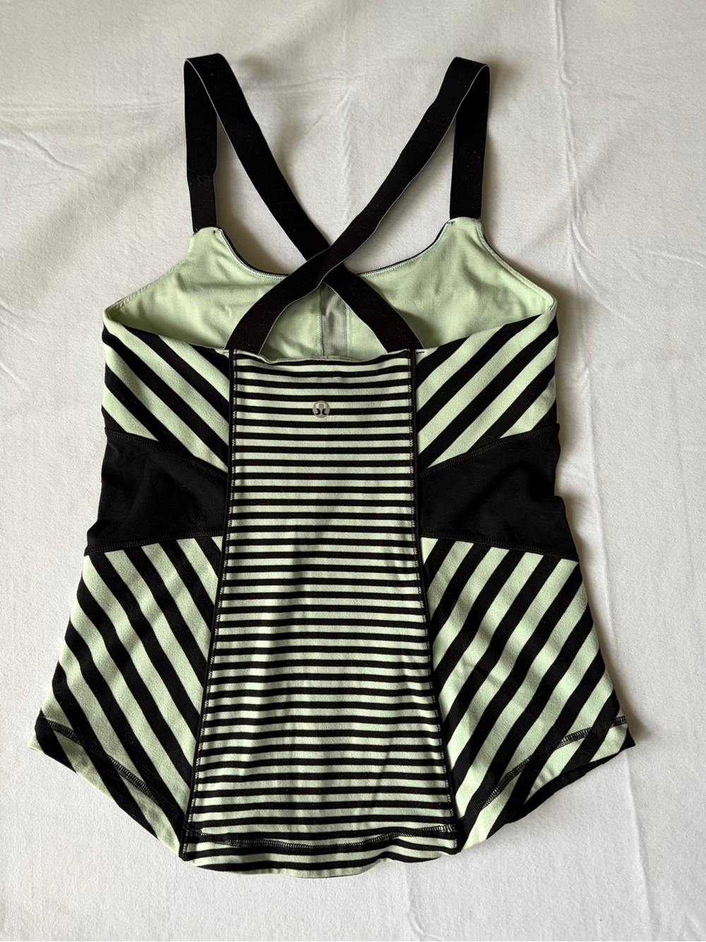 Lululemon Work It Out Tank Mint Moment Black Stripe Size 4